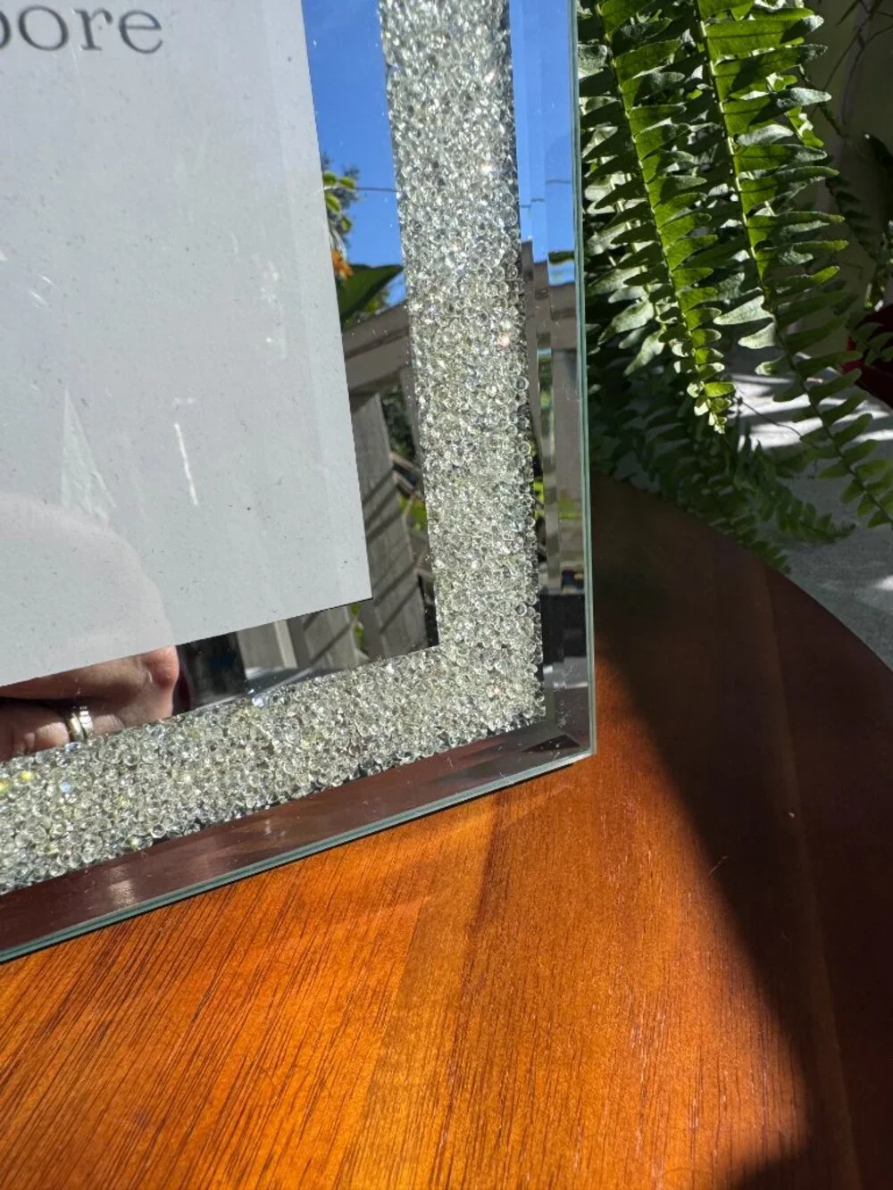 Nanette Lepore 4x6 Mirrored Crystal Picture Frame with Silver Bling Glam